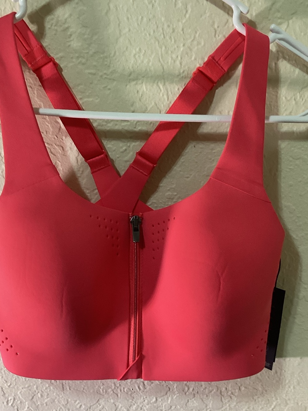 VSX Front-Zip Sports Bra in Coral